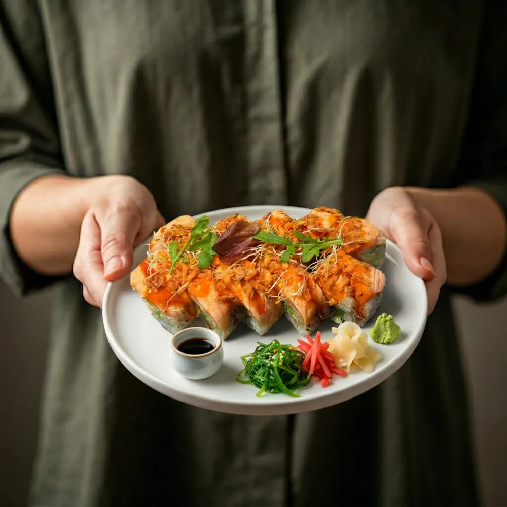 Japanese bowl with fresh ingredients